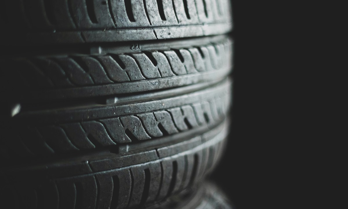 Tyre Insurance Row Image. Tyre tread close up image.