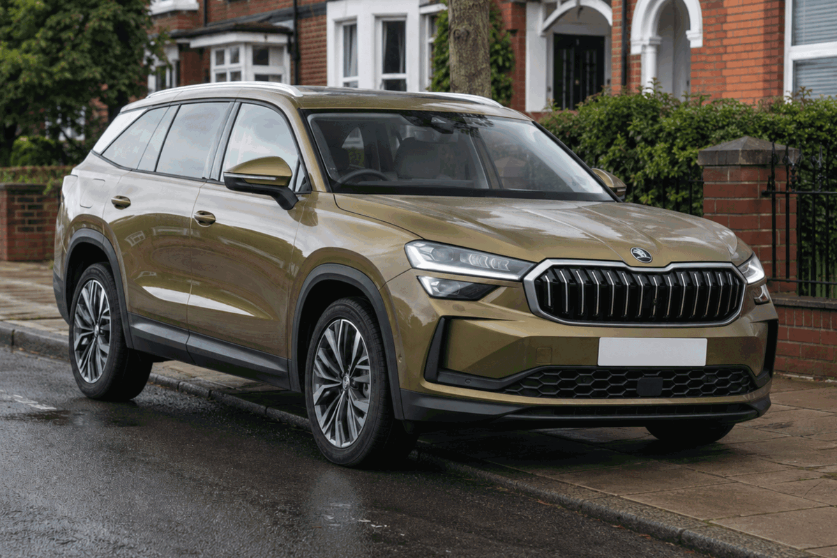 Skoda parked on side of road